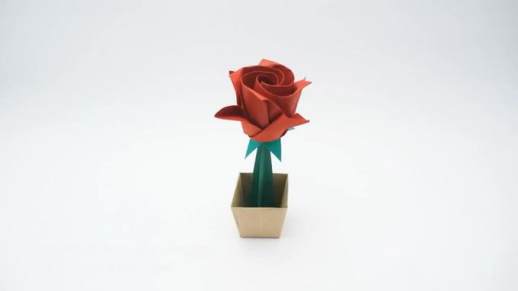 立体折纸玫瑰花